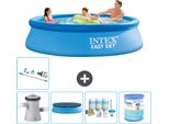 Piscina Gonfiabile Rotonda Intex Easy Set - 305 X 76 Cm - Blu - Inclusa Copertura Pompa - Pacchetto Manutenzione - Filtro - Aspirapolvere