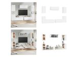 Vidaxl Set Di Mobili Tv 7 Pezzi In Legno Bianco - Set Di Mobili Tv - Set Di Mobili Tv - Parete Attrezzata - Parete Attrezzata