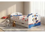 Happy Babies Happy - Lettino 160 X 80 | Lettino Con Protezione Anticaduta E Base Letto | Lettino Per Bambini Con Adesivo Colorato Per Bambini E Bambine Wiess