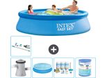Piscina Gonfiabile Rotonda Intex Easy Set - 305 X 76 Cm - Blu - Inclusa Pompa Tenda - Pacchetto Manutenzione - Filtro - Aspirapolvere