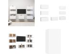 Vidaxl Mobili Tv 7 Pz. Bianco 30,5X30X60 Cm Materiale A Base Di Legno - Mobiletto Tv - Mobiletti Tv - Mobiletti Tv Sospesi - Mobiletti Tv Sospesi