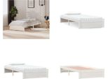 Vidaxl Letto In Legno Massiccio Bianco 90X200 Cm - Struttura Letto - Letto - Struttura Letto In Legno