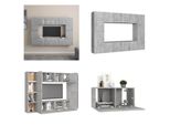 Vidaxl Set Di 8 Pezzi Per Mobile Tv In Cemento Grigio A Base Di Legno - Mobile Tv - Mobile Tv - Mobile Hifi - Mobile Hifi