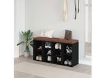 Vidaxl Panca Per Scarpe Nera 103X30X48 Cm Materiale A Base Di Legno - Panca Per Scarpe - Panca Con Spazio Per Riporre Le Scarpe - Portascarpe