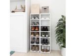 Vidaxl Scarpiere 2 Pz. Bianco 27,5X27X102 Cm Materiale A Base Di Legno - Scarpiera - Ripiani Per Scarpe - Scarpiera - Portascarpe