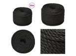Vidaxl Corda Da Lavoro Nera 10 Mm 50 M Polipropilene - Corda - Corde - Corda Ritorta - Corda Ritorta