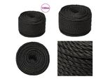 Vidaxl Corda Da Lavoro Nera 20 Mm 100 M In Polipropilene - Corda - Corde - Corda Ritorta - Corda Ritorta