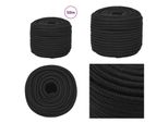 Vidaxl Corda Da Barca Nera 12 Mm 50 M Polipropilene - Corda Da Barca - Corda Da Barca Intrecciata - Corda Per Ancore