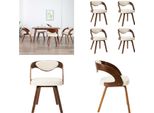 Vidaxl Sedie Da Pranzo 4 Pz. Legno Curvato Crema E Pelle Finta - Sedia Da Sala Da Pranzo - Sedie Da Sala Da Pranzo - Sedia - Sedie