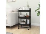 Carrello A 3 Livelli Nero 43X34X79 Cm Acciaio 335865