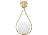 Mauro Ferretti Lampada Da Parete Glamy Ablegen E14 24X20X52 Cm Bianco Oro