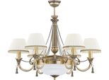 Casa Padrino Lampadario Barocco Ottone Con Patina / Bianco Ø 85 Cm