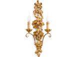 Casa Padrino Lampada Da Parete Barocca In Oro Antico 24 X 8 X H. 55 Cm - Splendida Lampada Da Parete In Stile Barocco - Luci Barocche - Qualità Lussuosa - Italy