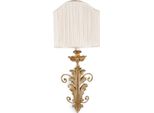 Casa Padrino Lampada Da Parete Barocca Argento Antico/Marrone/Bianco 17 X 17 X H. 43 Cm - Magnifica Lampada Da Parete In Stile Barocco - Luci Barocche - Qualità Lussuosa - Italy
