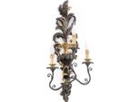 Casa Padrino Lampada Da Parete Barocca Nero Antico / Oro Antico 37 X 18 X H. 78 Cm - Splendida Lampada Da Parete In Stile Barocco - Luci Barocche - Qualità Lussuosa - Italy