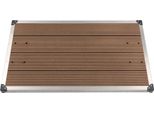 The Living Store Piatto Doccia Da Giardino Wpc In Acciaio Inox 110 X 62 Cm Marrone