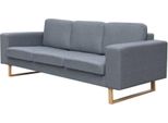The Living Store Divano 3 Posti In Tessuto Grigio Chiaro