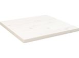 The Living Store Piano Del Tavolo Bianco 60X60X2,5 Cm Quadrato In Pino Massiccio