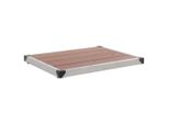 The Living Store Piatto Doccia Da Giardino Wpc In Acciaio Inox 80 X 62 Cm Marrone