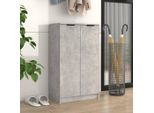 The Living Store Scarpiera In Cemento Grigio 59X35X100 Cm Materiale Legno
