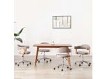The Living Store Sedie Da Pranzo Girevoli 4 Pz. Bentwood E Tessuto Color Taupe