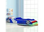 The Living Store Lettino Per Bambini Con Led Con Design Di Auto Da Corsa 90 X 200 Cm Blu