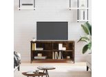 The Living Store Mobile Tv In Rovere Fumé 100X40X50 Cm Materiale In Legno