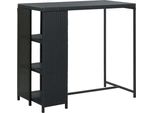 Vidaxl Tavolo Da Bar Con Ripiano Nero 120X60X110 Cm In Poly Rattan - Tavolo Da Bar - Tavoli Da Bar - Tavolo Pub - Tavoli Pub