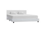 The Living Store Struttura Letto In Ecopelle Bianca 140X200 Cm