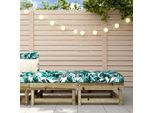The Living Store Sgabello Da Giardino Con Cuscino 2 Pz. Legno Di Pino Impregnato