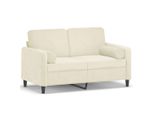 Vidaxl Divano A 2 Posti Con Cuscini Decorativi Crema 120 Cm In Velluto