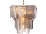 Casa Padrino Lampadario Grigio / Ottone Antico Ø 61 X H. 60 Cm - Lampadario Rotondo - Lampadario Da Soggiorno - Lampadario Per Hotel - Mobili - Interni