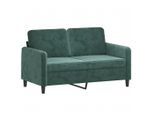 Vidaxl Divano A 2 Posti Con Cuscini Decorativi In Velluto Verde Scuro 120 Cm
