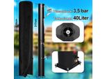 Tolletour Doccia Solare Doccia Da Campeggio Doccia Da Giardino Doccia Da Esterno Doccia Da Piscina 40L Con Doccetta Con Copertura Protettiva Nero