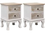 The Living Store Nachttische 2 Stk. 35X30X50 Cm Paulownia Holz