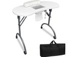 Jnglgo Tavolo Da Manicure Pieghevole Con Aspirazione Tavolo Per Unghie Portatile Tavolo Da Manicure Portatile Con Ruote Tavolo Da Manicure Mobile, Bianco