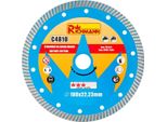 Disco Diamantato Turbo, Calcestruzzo, Taglio A Secco E A Umido, 180 Mm/22,23 Mm, Richmann