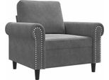 Vidaxl Poltrona Grigio Scuro 60 Cm In Velluto