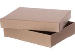 Scatola Di Cartone 18 X 14 X 4 Cm, Marrone, Con Coperchio, Confezione Regalo, Cartone Kraft
