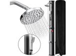 Jopassy Doccia Solare Doccia Da Giardino Rubinetto Da Campeggio Doccia Da Piscina Serbatoio Dell'acqua 60L (Con Copertura Protettiva、Con Doccetta、Argento)