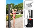 Tolletour Doccia Solare Festival Tempo Libero Doccia Solare Giardino Doccia Per Piscina Doccia Da Giardino 60L (Con Copertura Protettiva、Con Doccetta、Argento)