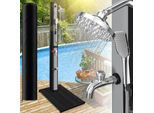 Doccia Solare 60L Con Copertura Protettiva、Con Doccetta、Argento、Con Elemento A Pavimento Doccia Da Giardino Doccia Da Piscina Rubinetto Da Viaggio Doccia Esterna