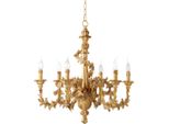 Casa Padrino Lampadario Barocco Colori Naturali Antichi / Oro Antico Ø 69 X H. 72 Cm - Magnifico Lampadario Da Salotto In Stile Barocco - Nobile E Magnifico - Qualità - Italy