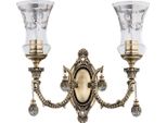 Casa Padrino Lampada Da Parete In Cristallo Barocco Ottone Con Patina / Argento 43 X H. 37 Cm