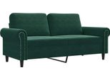 Vidaxl Divano A 2 Posti In Velluto Verde Scuro 140 Cm
