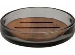 Portasapone Andrea House Ba73071 Cristallo Grigio Legno Di Acacia