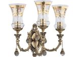 Casa Padrino Lampada Da Parete In Cristallo Barocco Ottone Con Patina / Oro 43 X H. 37 Cm