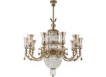 Casa Padrino Lampadario Barocco Ottone Con Patina / Oro Ø 97 X H. 100 Cm