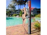 Yakimz Doccia Solare 60L Con Copertura Protettiva, Con Doccetta, Doccia Argento Doccia Piscina Doccia Solare Giardino Doccia Deluxe Festival All'aperto