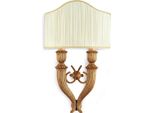 Casa Padrino Lampada Da Parete Doppia Barocca Oro Antico / Crema-Oro 29 X 15 X H. 47 Cm - Magnifica Lampada Da Parete In Stile Barocco - Luci Barocche - Qualità Lussuosa - Italy